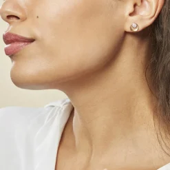 Boucles D'oreilles Puces Liana Or Jaune Diamant