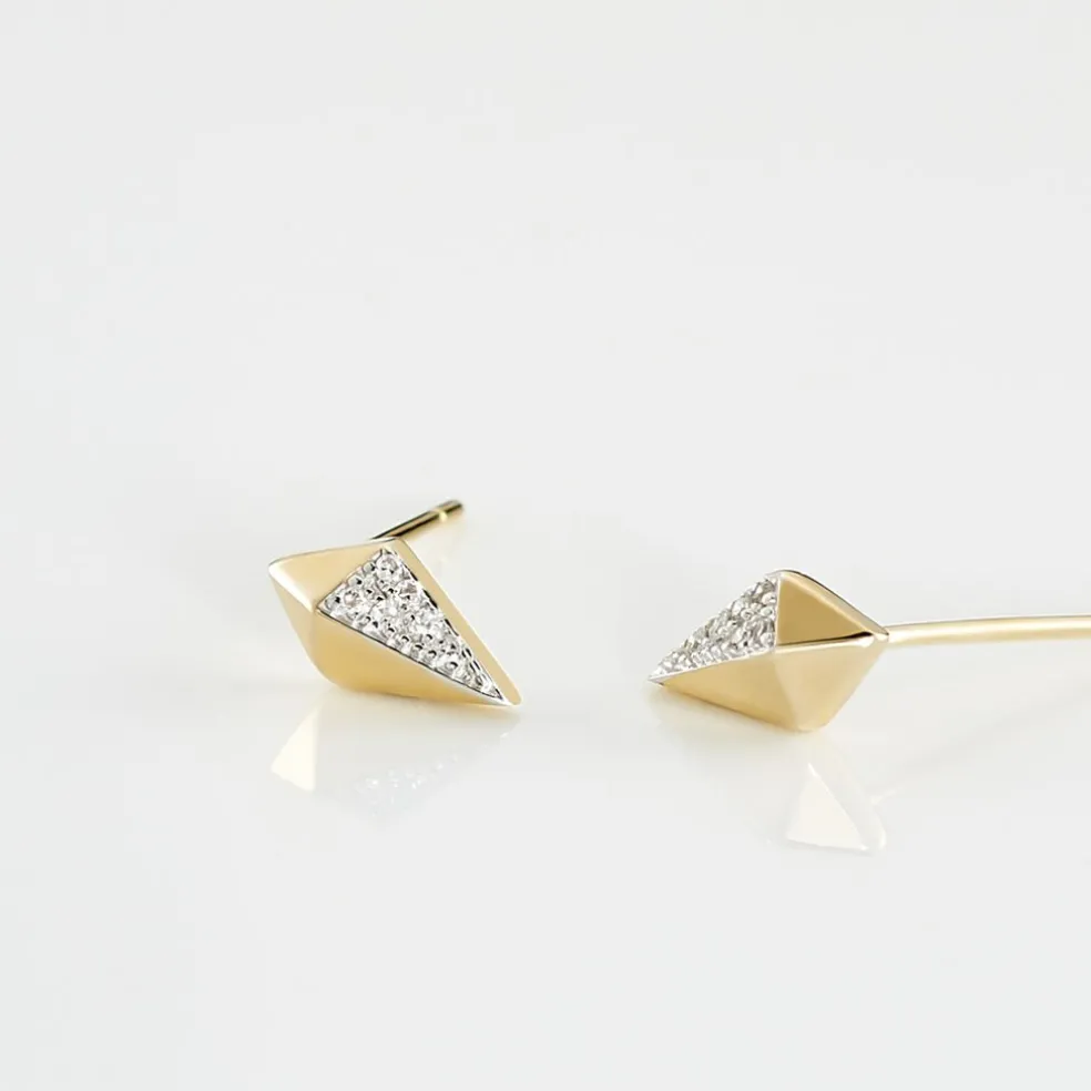 Boucles D'oreilles Puces Lizia Or Jaune Diamant