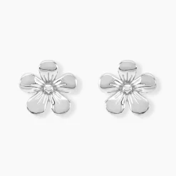 Boucles D'oreilles Puces Locmae Argent Blanc