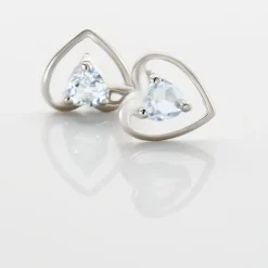 Boucles D'oreilles Puces Luann Or Blanc Topaze