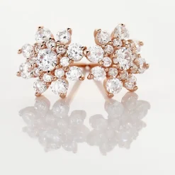 Boucles D'oreilles Puces Lorraine Argent Rose Oxyde De Zirconium