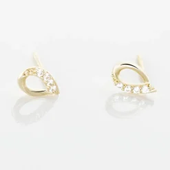 Boucles D'oreilles Puces Lisianthus Or Jaune Oxyde