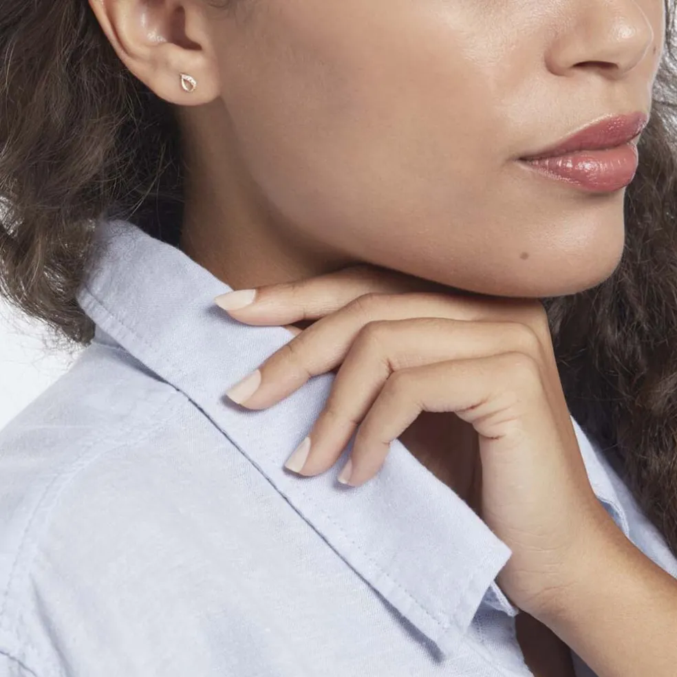 Boucles D'oreilles Puces Lisianthus Or Jaune Oxyde