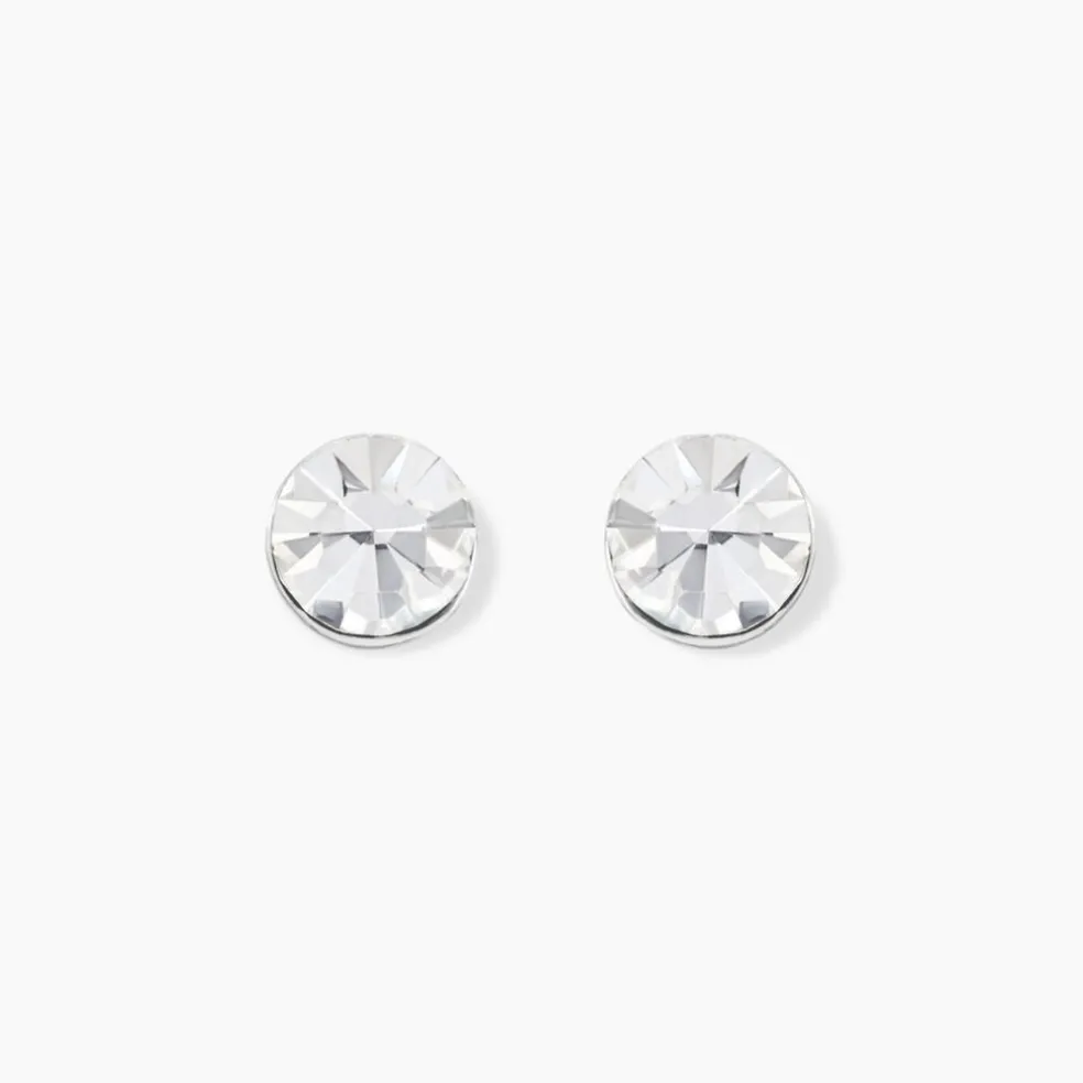 Boucles D'oreilles Puces Loeiza Argent Blanc Oxyde De Zirconium