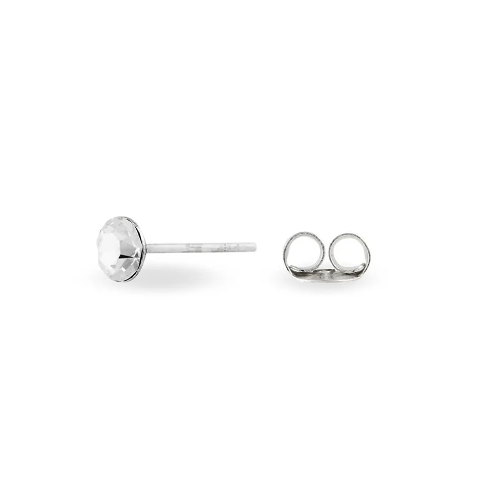 Boucles D'oreilles Puces Loeiza Argent Blanc Oxyde De Zirconium