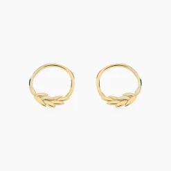 Boucles D'oreilles Puces Leafora Or Jaune