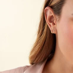 Boucles D'oreilles Puces Leafora Or Jaune