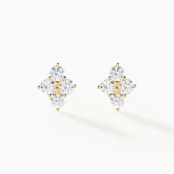 Boucles D'oreilles Puces Margh Or Jaune Oxyde De Zirconium