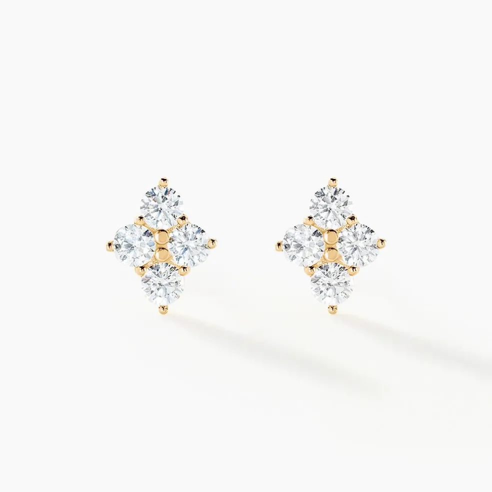 Boucles D'oreilles Puces Margh Or Jaune Oxyde De Zirconium