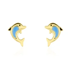 Boucles D'oreilles Puces Mael Dauphin Or Jaune