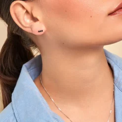 Boucles D'oreilles Puces Mai-ly Argent Blanc Oxyde De Zirconium