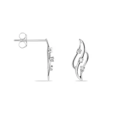 Boucles D'oreilles Puces Marnie Or Blanc Diamant