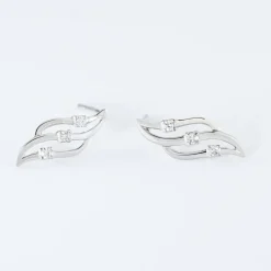 Boucles D'oreilles Puces Marnie Or Blanc Diamant