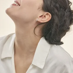 Boucles D'oreilles Puces Marnie Or Blanc Diamant