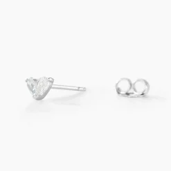 Boucles D'oreilles Puces Myhalf Argent Blanc Oxyde