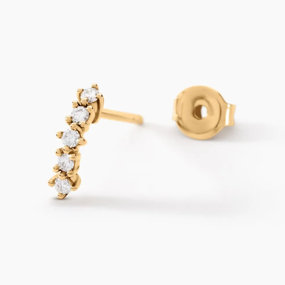 Boucles D'oreilles Puces Matleena Or Jaune Diamant Synthétique