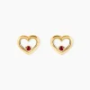 Boucles D'oreilles Puces Martella Or Jaune Rubis