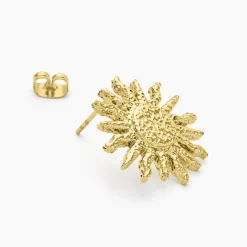 Boucles D'oreilles Puces Mermaid Acier Jaune