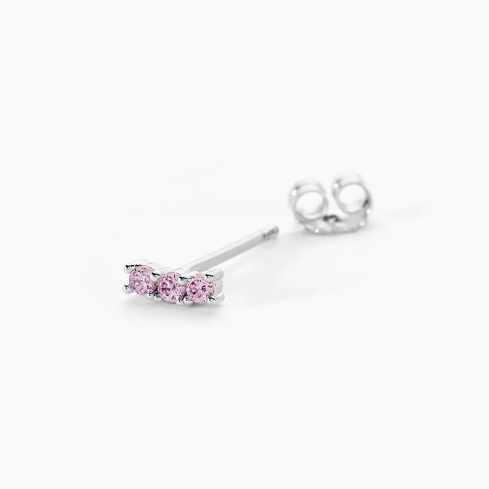 Boucles D'oreilles Puces Mai-ly Argent Blanc Oxyde De Zirconium