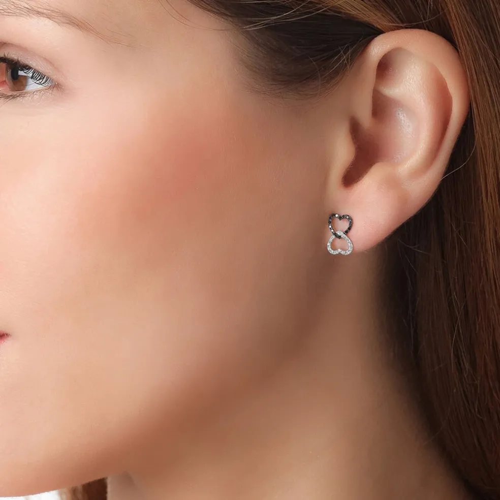 Boucles D'oreilles Puces Miranda Or Blanc Diamant