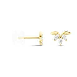 Boucles D'oreilles Puces Maralyn Or Jaune Oxyde De Zirconium