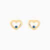 Boucles D'oreilles Puces Martella Or Jaune Saphir