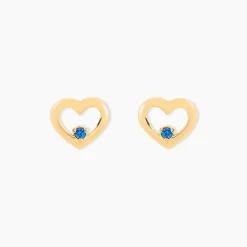 Boucles D'oreilles Puces Martella Or Jaune Saphir