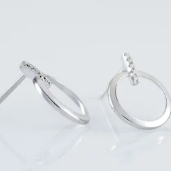 Boucles D'oreilles Puces Melissande Or Blanc Diamant