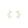 Boucles D'oreilles Puces Mureille Or Jaune Oxyde De Zirconium