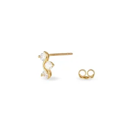 Boucles D'oreilles Puces Mureille Or Jaune Oxyde De Zirconium