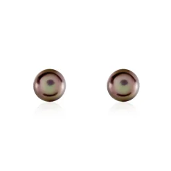 Boucles D'oreilles Puces Micaelle Teintees Or Jaune Perle De Culture