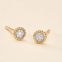Boucles D'oreilles Puces Mon 1er Diamant Or Jaune Diamant