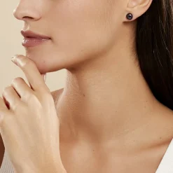 Boucles D'oreilles Puces Micaelle Teintees Or Jaune Perle De Culture