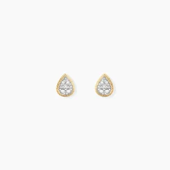 Boucles D'Oreilles Puces Mon 1Er Diamant Or Jaune Diamant