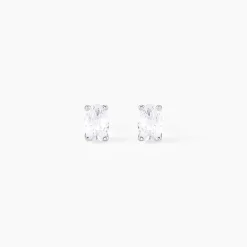 Boucles D'oreilles Puces Mathilda Argent Blanc Oxyde De Zirconium