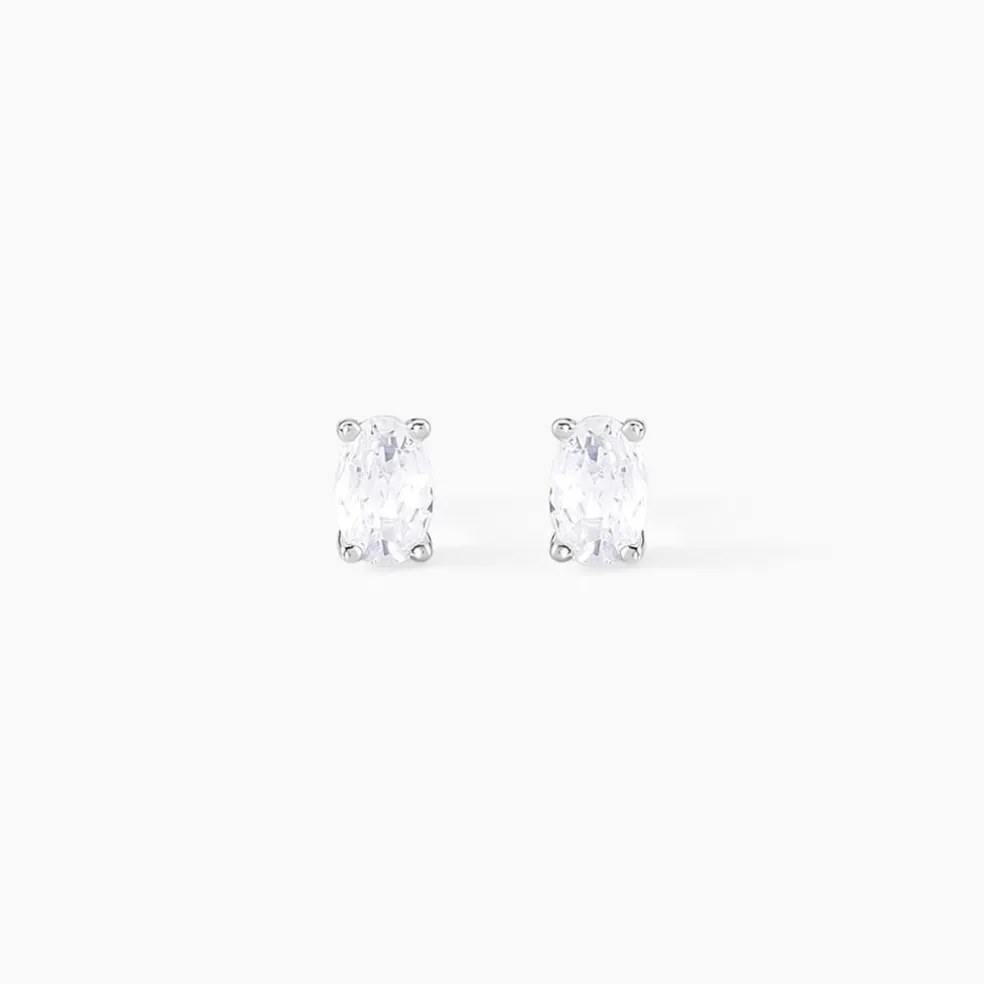 Boucles D'oreilles Puces Mathilda Argent Blanc Oxyde De Zirconium