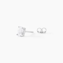 Boucles D'oreilles Puces Mathilda Argent Blanc Oxyde De Zirconium