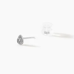 Boucles D'oreilles Puces Mon 1er Diamant Or Blanc Diamant