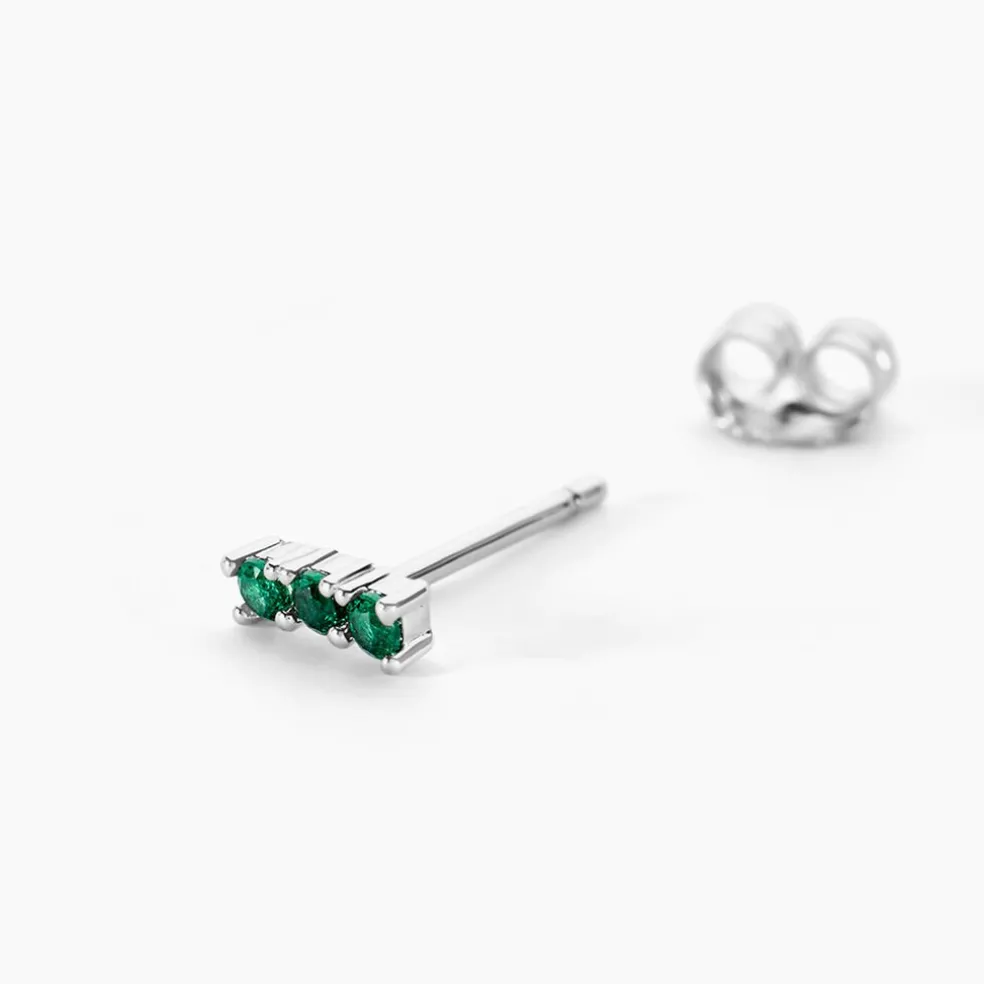 Boucles D'oreilles Puces Mai-ly Argent Blanc Spinelle