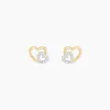 Boucles D'oreilles Puces Marineta Or Jaune Oxyde De Zirconium