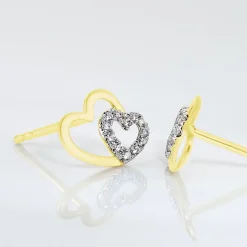 Boucles D'oreilles Puces Marineta Or Jaune Oxyde De Zirconium