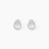 Boucles D'oreilles Puces Mahaut Or Blanc Diamant