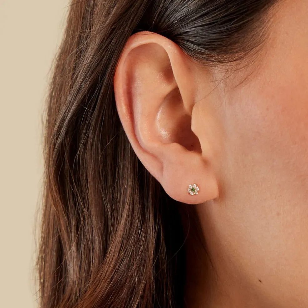 Boucles D'oreilles Puces Margaid Or Jaune Oxyde De Zirconium