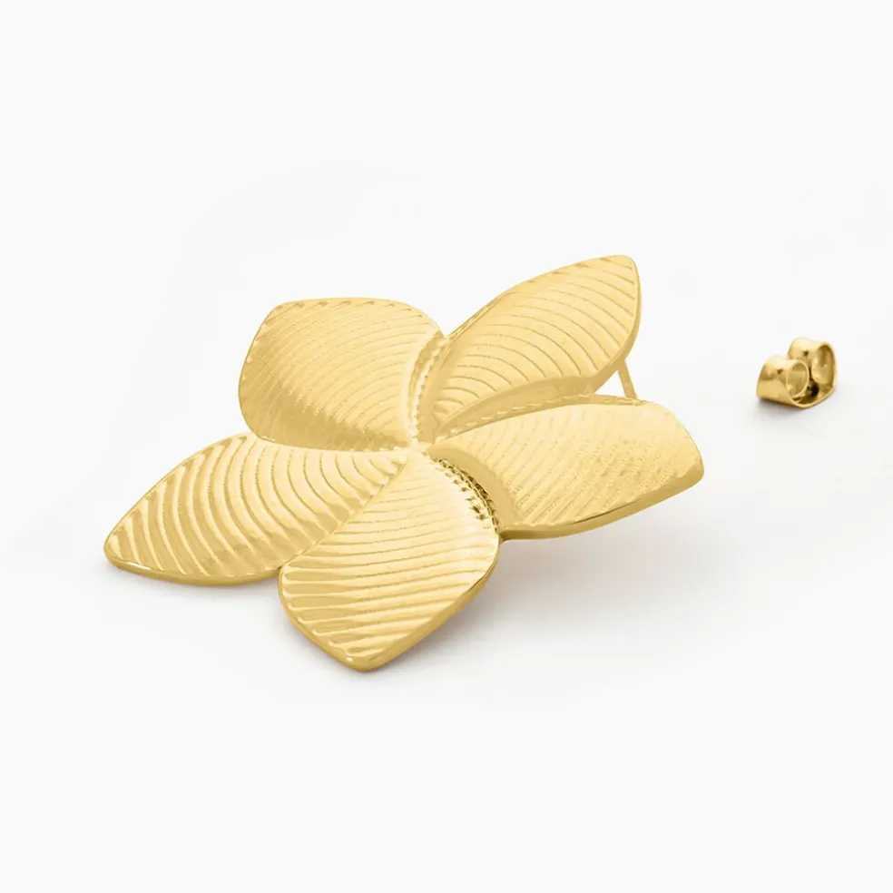 Boucles D'oreilles Puces Maora Acier Jaune