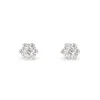 Boucles D'oreilles Puces Magnolia Or Blanc Diamant