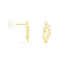 Boucles D'oreilles Puces Marlyatou Or Jaune Oxyde De Zirconium
