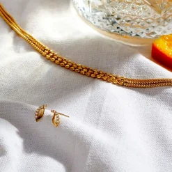 Boucles D'oreilles Puces Marlyatou Or Jaune Oxyde De Zirconium