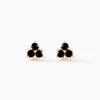 Boucles D'oreilles Puces Midnight Royalty Plaqué Or Jaune Oxyde