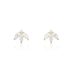 Boucles D'oreilles Puces Margret Or Jaune Oxyde De Zirconium