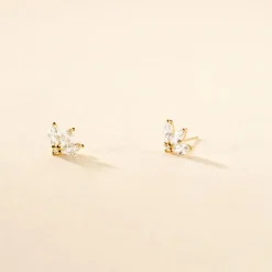 Boucles D'oreilles Puces Margret Or Jaune Oxyde De Zirconium